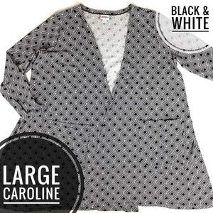 Black & White Diamond LuLaRoe Caroline Knit Cardigan